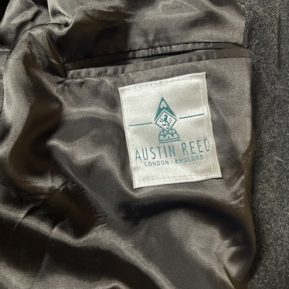 Austin Reed Pure New Wool Blazer 50R Charcoal Sport Coat Soft Union Made Jacket - Picture 8 of 11